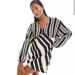 Never Fully Dressed PETITE crochet balloon sleeve mini dress